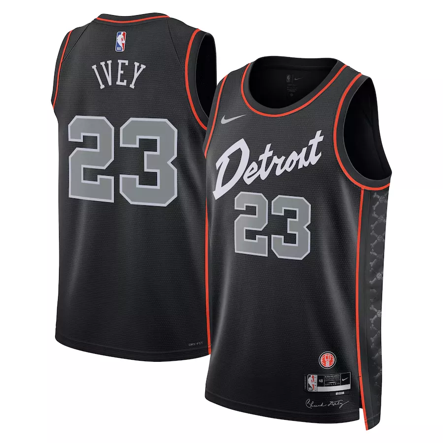 Men's Detroit Pistons Jaden Ivey #23 Black Swingman Jersey 2023/24 - City Edition - thejerseys