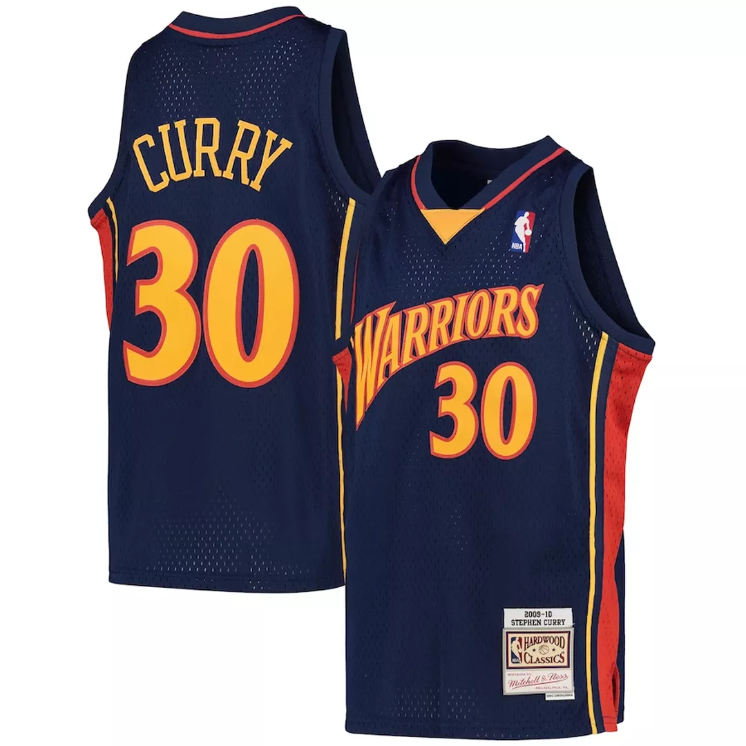 Men's Golden State Warriors Curry #30 Blue Hardwood Classics Jersey 2009/10