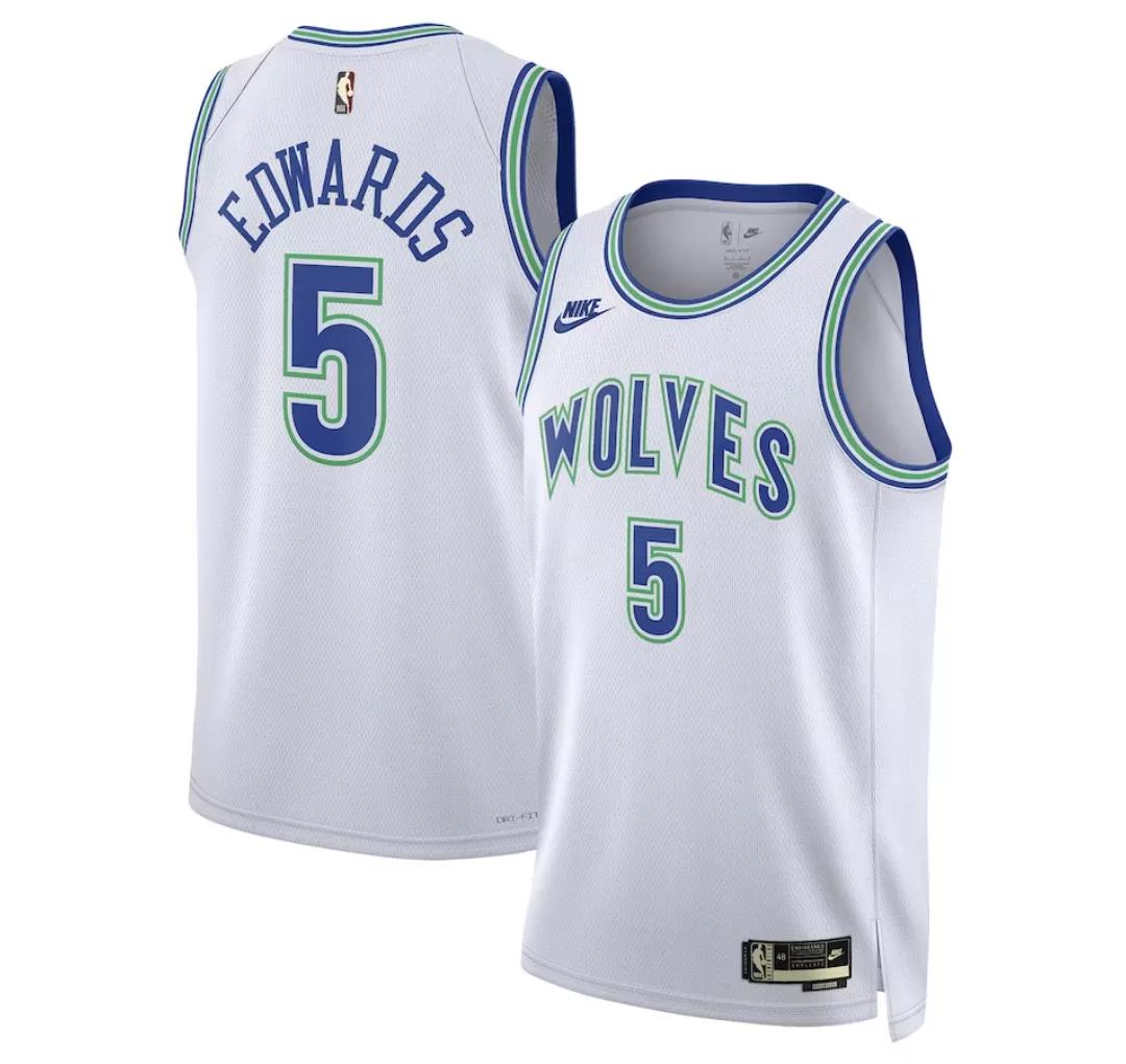 Men's Minnesota Timberwolves Anthony Edwards #5 Swingman Jersey 2023/24 - Classic Edition - thejerseys