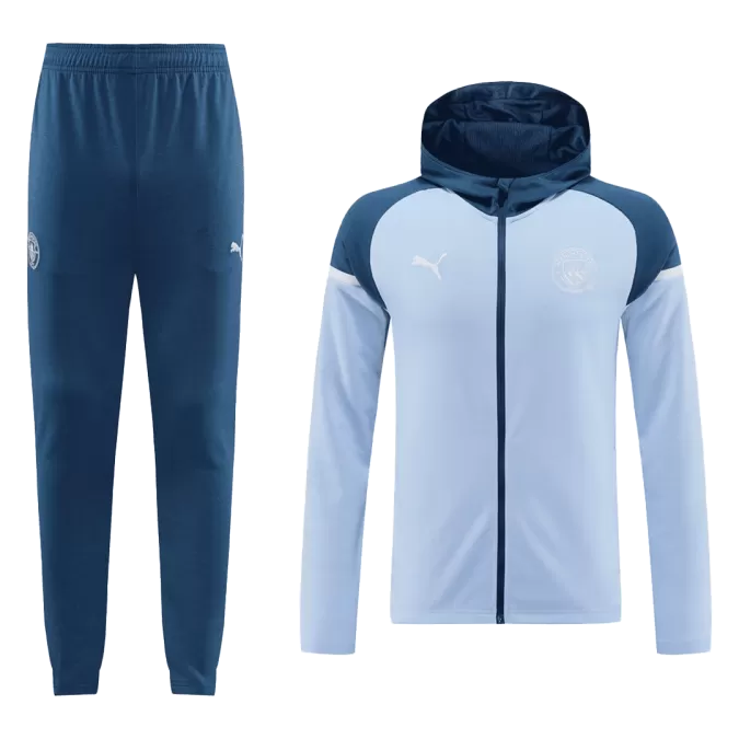 Manchester City Blue Hoodie Training Kit 2024/25 For Adults - thejerseys