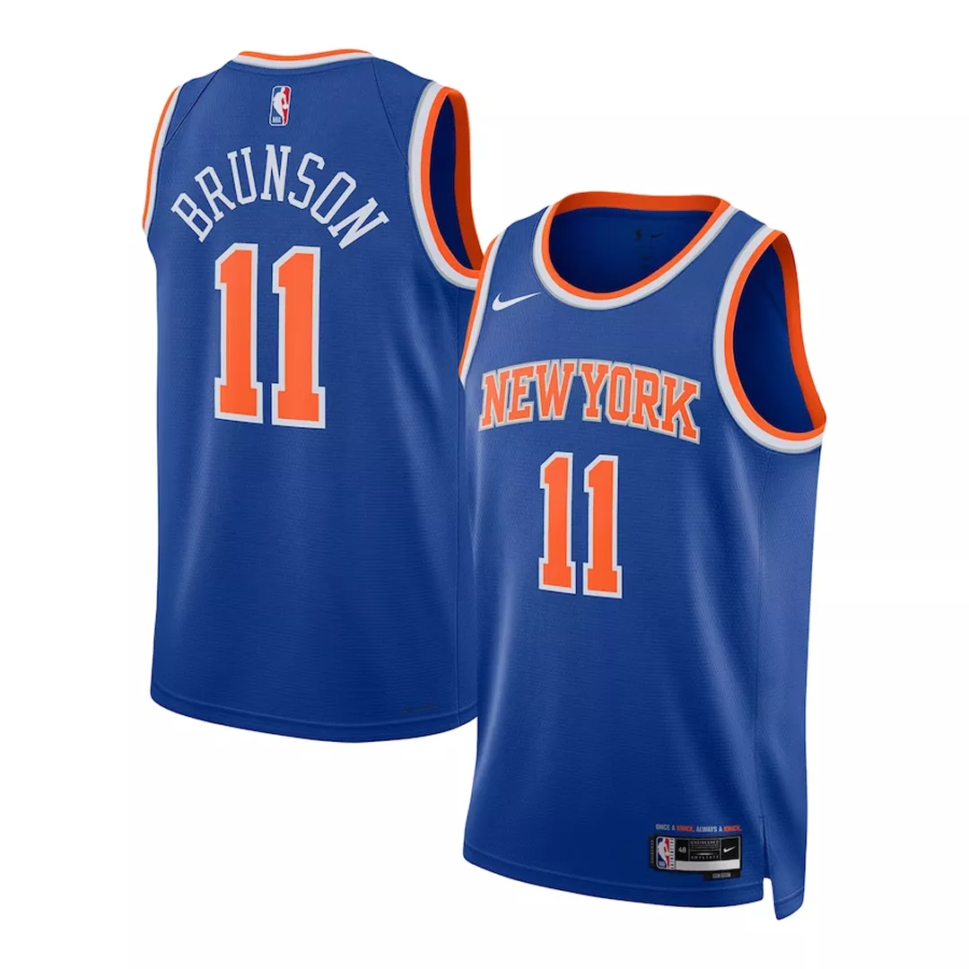 Men's New York Knicks Jalen Brunson #11 Blue Swingman Jersey - Icon Edition