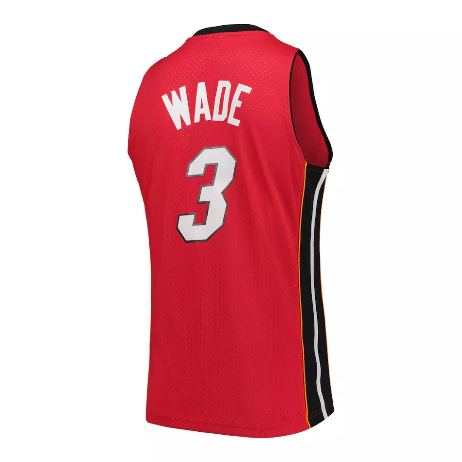 Men's Miami Heat Dwyane Wade #3 Red Hardwood Classics Jersey 2005/06 - thejerseys