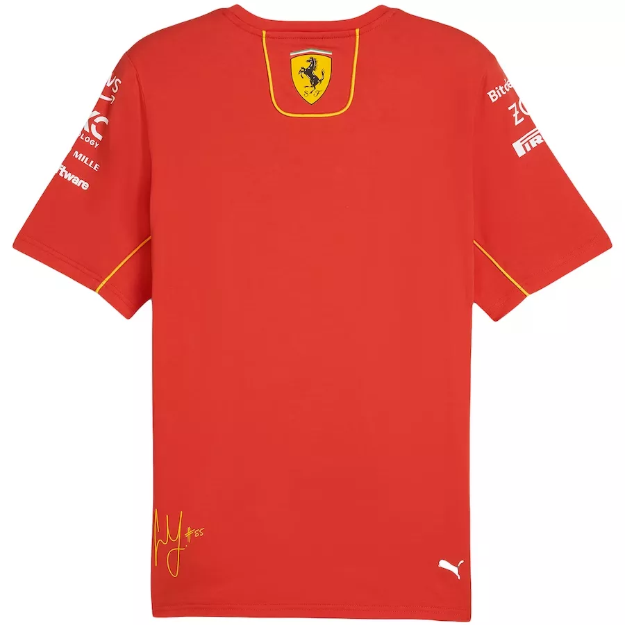 Ferrari F1 Racing Team Carlos Sainz #55 Red T-Shirt 2024 - thejerseys