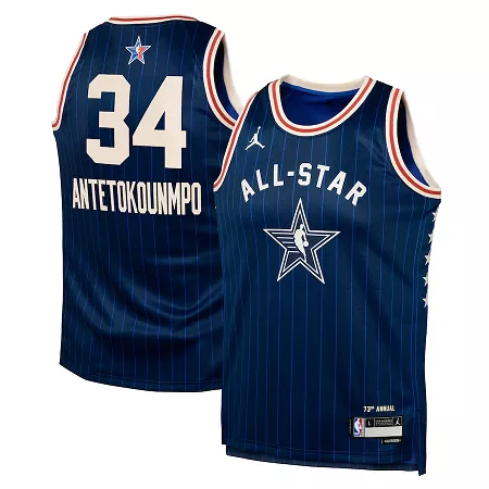Youth All Star Giannis Antetokounmpo #34 Navy Swingman Jersey 2024 - Eastern Conference - thejerseys