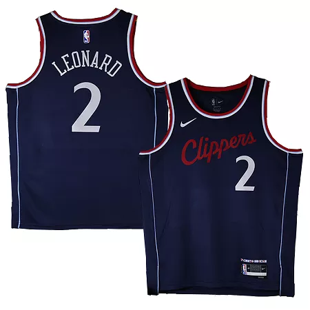 Men's Los Angeles Clippers Kawhi Leonard #2 Navy Swingman Jersey 2024/25 - Icon Edition - thejerseys