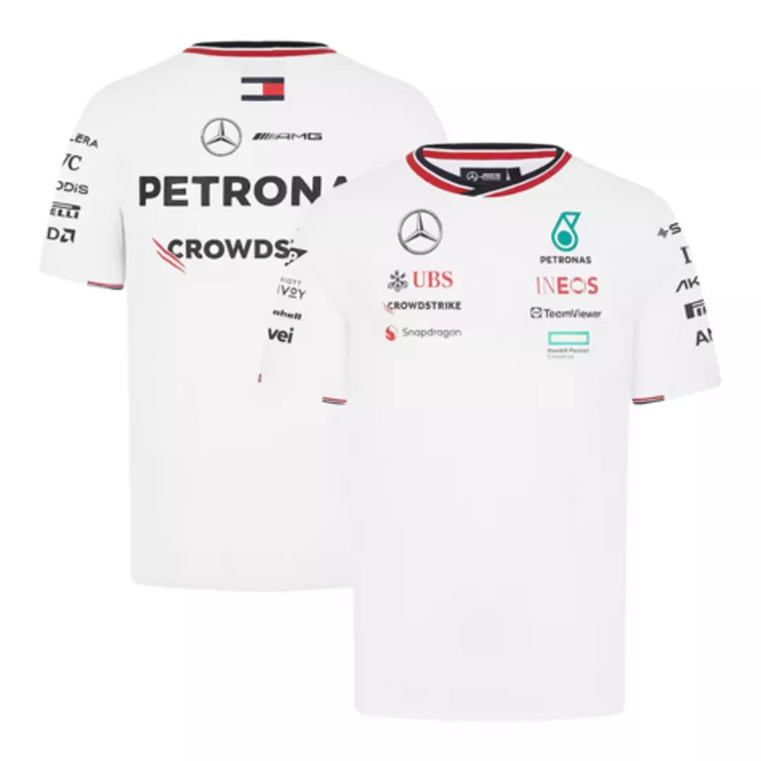 Mercedes AMG Petronas F1 Racing Team White T-Shirt 2024 - Super Quailty