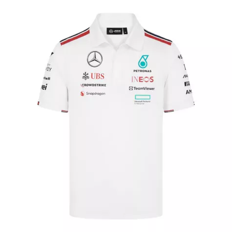 Mercedes AMG Petronas F1 White Team Polo 2024 - Super Quailty - thejerseys