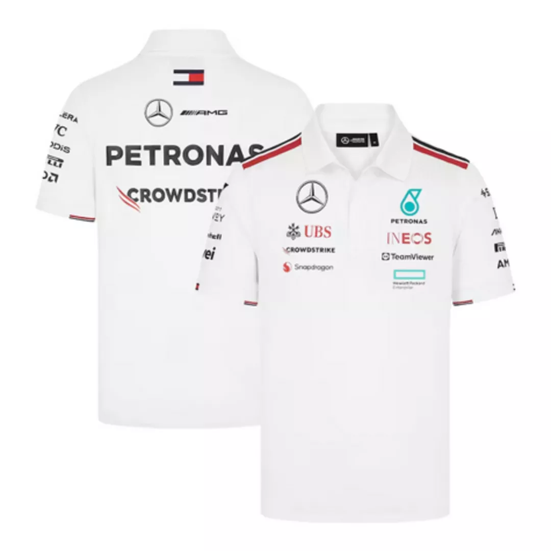 Mercedes AMG Petronas F1 White Team Polo 2024 - Super Quailty
