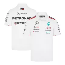 Mercedes AMG Petronas F1 White Team Polo 2024 - Super Quailty - thejerseys