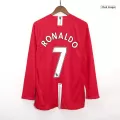 Manchester United RONALDO #7 Home Retro Long Sleeve Soccer Jersey 2007/08 - thejerseys