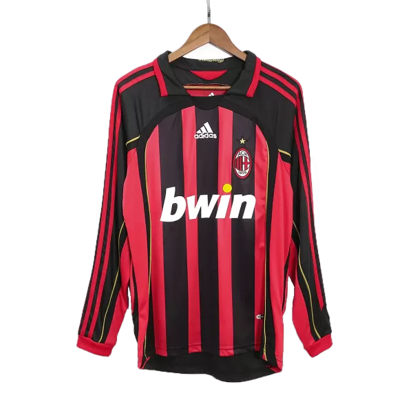 AC Milan Home Retro Long Sleeve Soccer Jersey 2006/07 - thejerseys