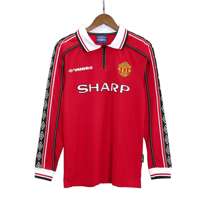 Manchester United Home Retro Long Sleeve Soccer Jersey 1998/99 - thejerseys