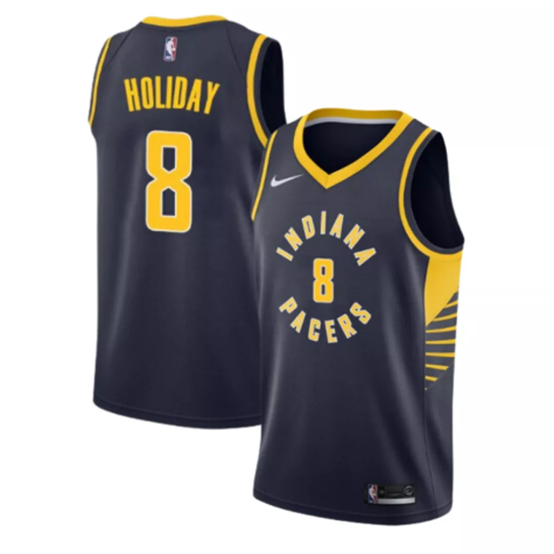 Men's Indiana Pacers Justin Holiday #8 Navy Swingman Jersey 2019/20 - Icon Edition