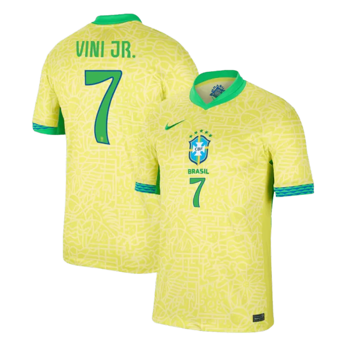 [Super Quailty] Men's Brazil VINI JR. #7 Home Soccer Jersey Copa América 2024 - thejerseys