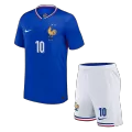 Kid's France MBAPPE #10 Home Jerseys Kit(Jersey+Shorts) Euro 2024 - thejerseys