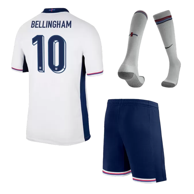 Kid's England BELLINGHAM #10 Home Jerseys Full Kit Euro 2024 - thejerseys