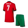 Kid's Portugal RONALDO #7 Home Jerseys Kit(Jersey+Shorts) Euro 2024 - thejerseys