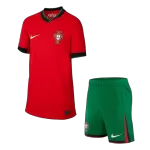 Kid's Portugal Home Jerseys Kit(Jersey+Shorts) Euro 2024 - thejerseys