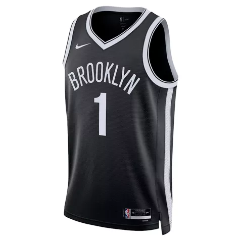 Men's Brooklyn Nets Mikal Bridges #1 Black Swingman Jersey 2022/23 - Icon Edition - thejerseys