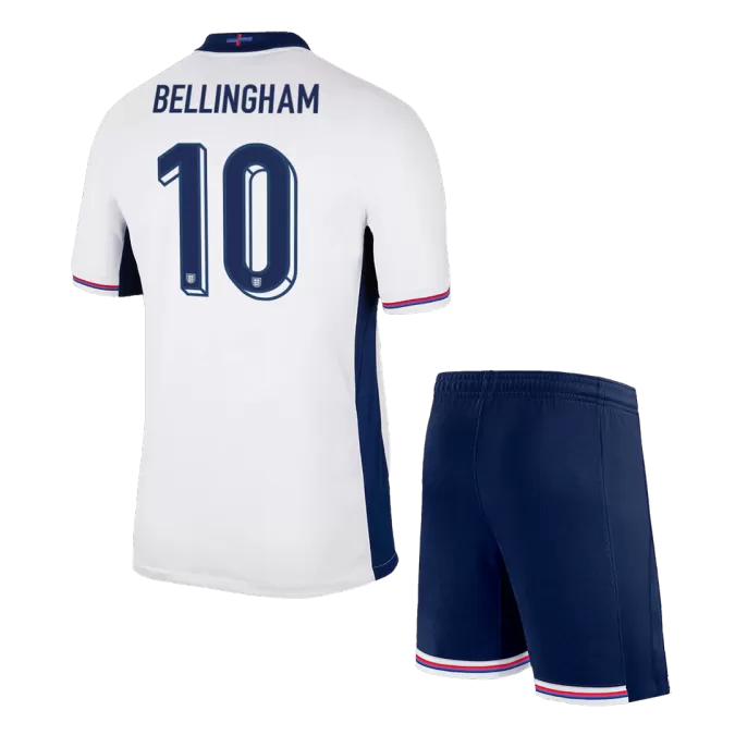 Kid's England BELLINGHAM #10 Home Jerseys Kit(Jersey+Shorts) Euro 2024 - thejerseys