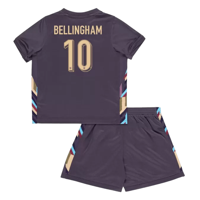 Kid's England BELLINGHAM #10 Away Jerseys Kit(Jersey+Shorts) Euro 2024 - thejerseys