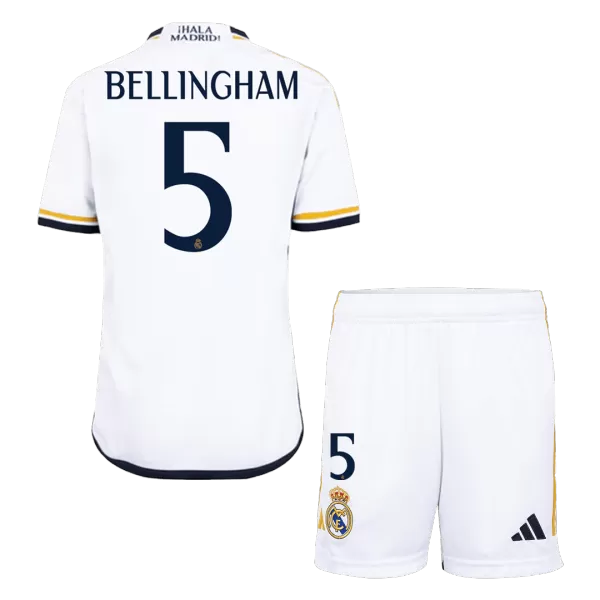 Kid's Real Madrid BELLINGHAM #5 Home Jerseys Kit(Jersey+Shorts) 2023/24 - thejerseys