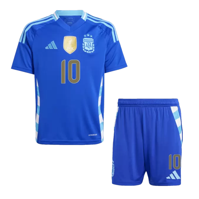 Kid's Argentina MESSI #10 Away Jerseys Kit(Jersey+Shorts) 2024 - thejerseys