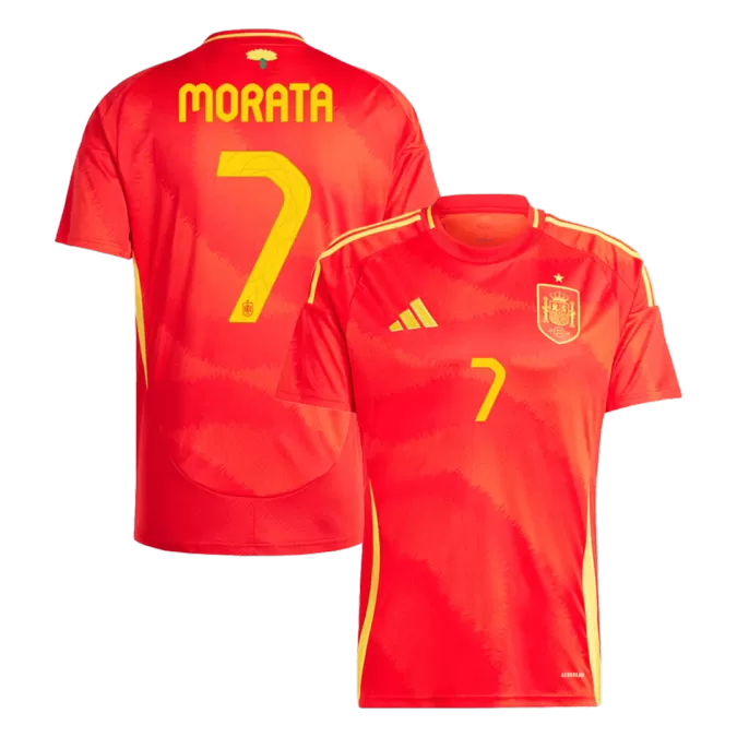 Men's Spain MORATA #7 Home Soccer Jersey Euro 2024 - thejerseys