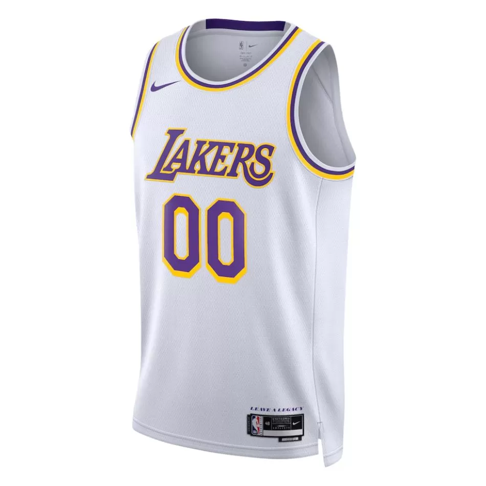 Men's Los Angeles Lakers Custom White Swingman Jersey - Association Edition - thejerseys