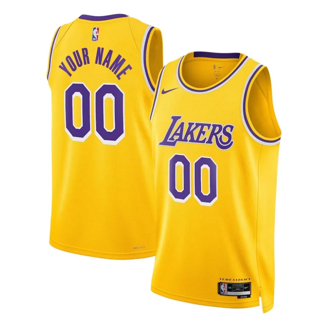 Men's Los Angeles Lakers Custom Gold Swingman Jersey - Icon Edition