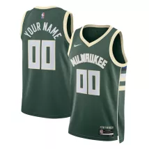 Men's Milwaukee Bucks Custom Green Swingman Jersey - Icon Edition - thejerseys