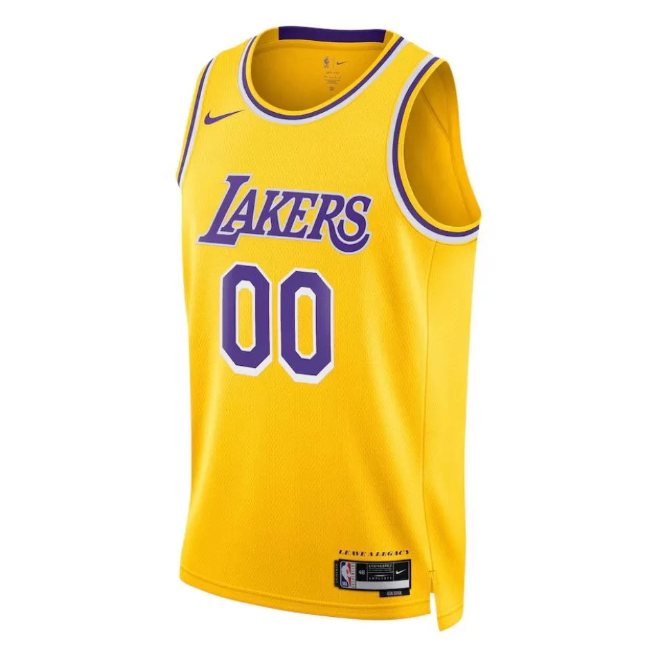 Men's Los Angeles Lakers Custom Gold Swingman Jersey - Icon Edition - thejerseys