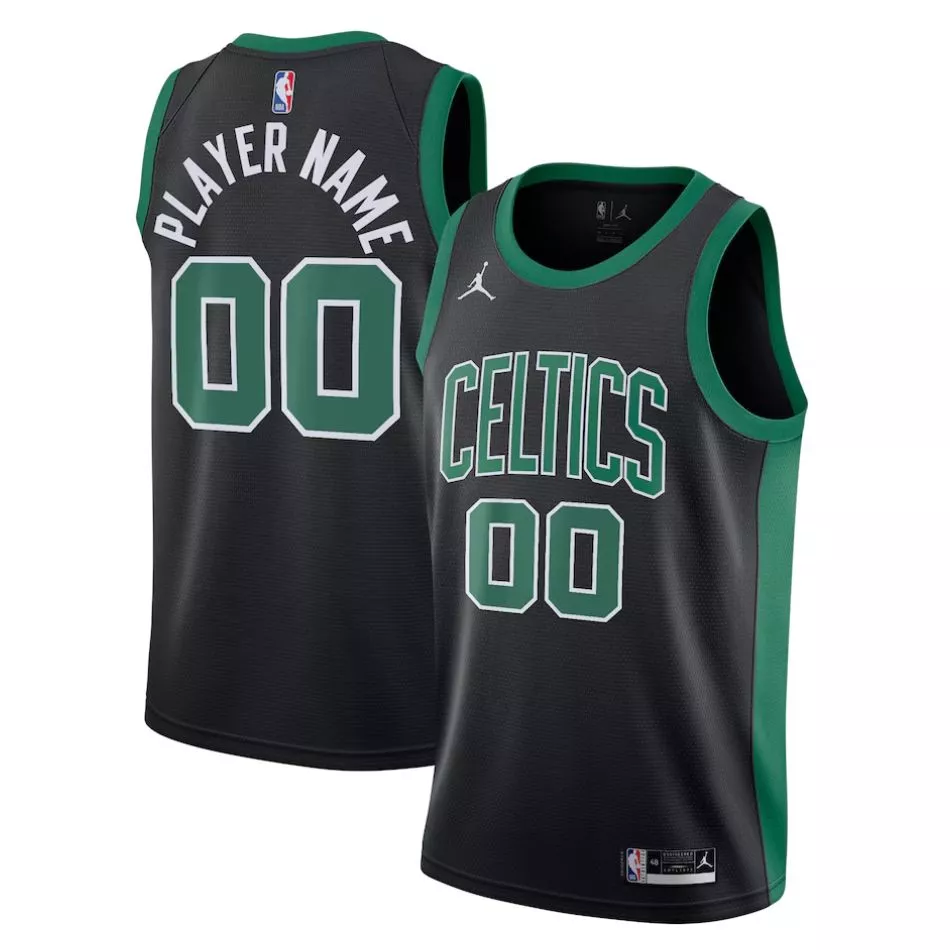 Men's Boston Celtics Custom Black Swingman Jersey - Statement Edition - thejerseys