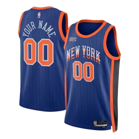 Men's New York Knicks Custom Blue Swingman Jersey 2023/24 - City Edition - thejerseys