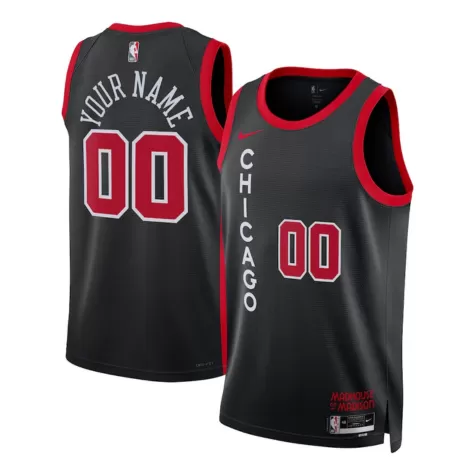 Men's Chicago Bulls Custom Black Swingman Jersey 2023/24 - City Edition - thejerseys
