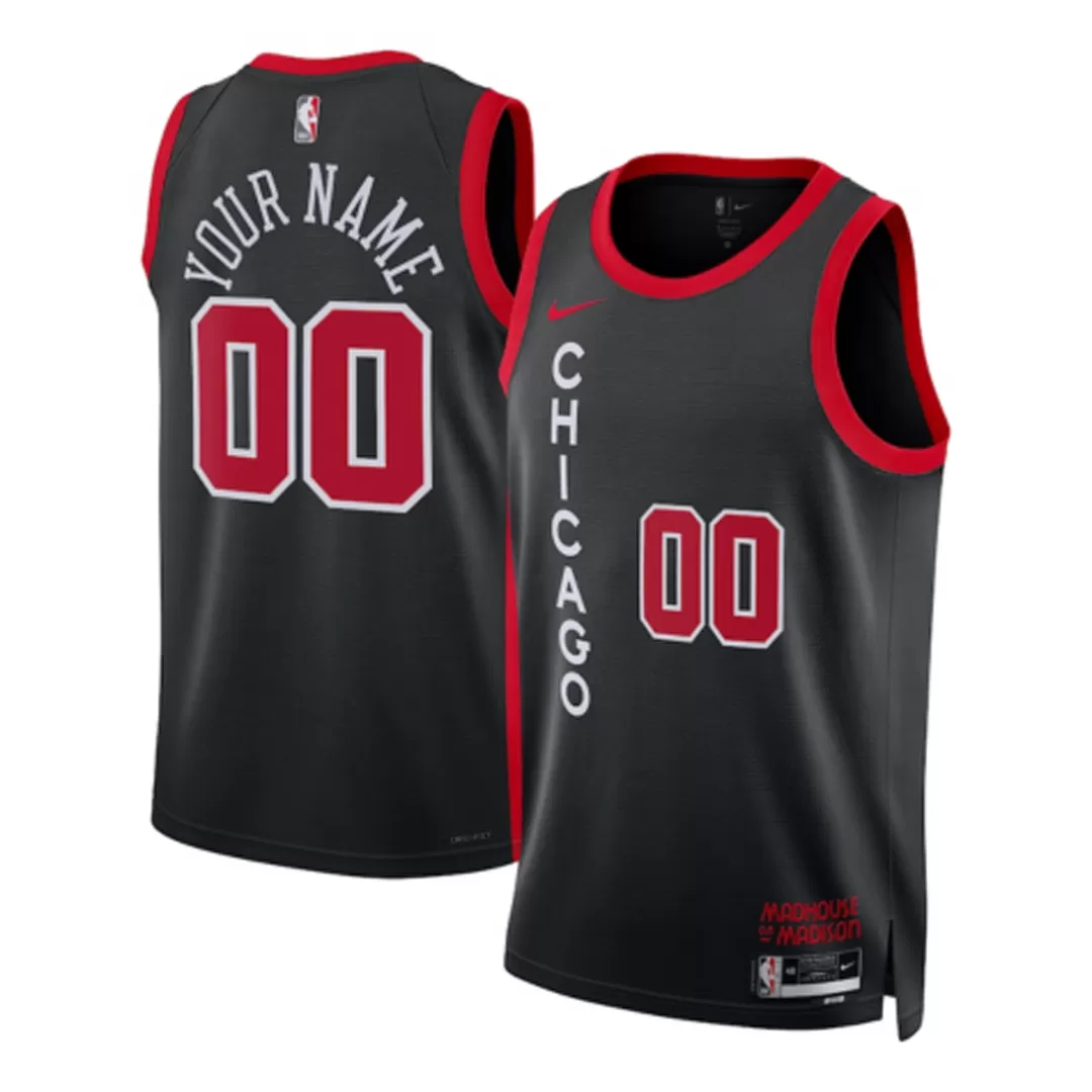Men's Chicago Bulls Custom Black Swingman Jersey 2023/24 - City Edition
