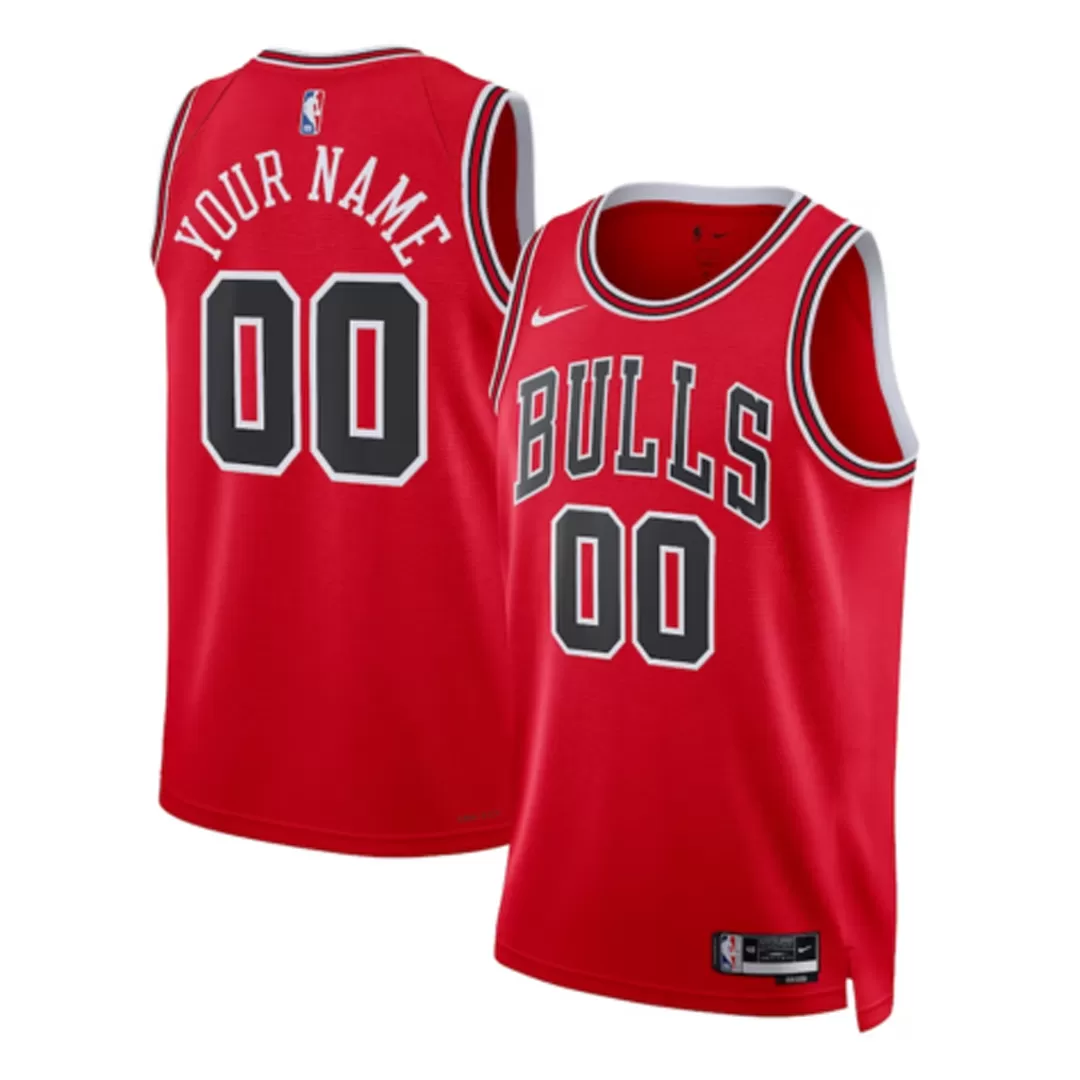 Men's Chicago Bulls Custom Red Swingman Jersey - Icon Edition