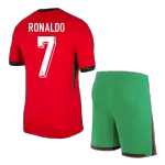 Men's Portugal RONALDO #7 Home Jersey (Jersey+Shorts) Kit Euro 2024 - thejerseys