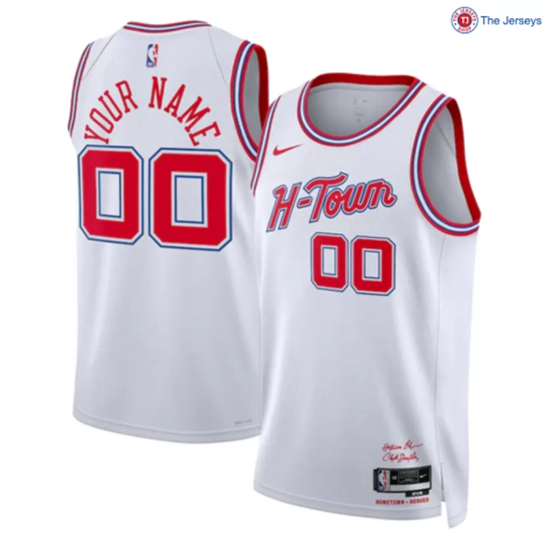 Men's Houston Rockets Custom White Swingman Jersey 2023/24 - City Edition