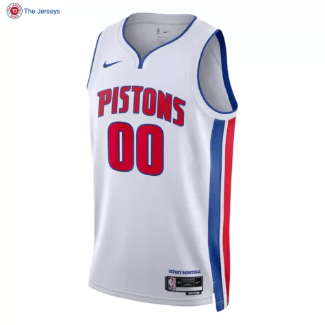 Men's Detroit Pistons Custom White Swingman Jersey - Association Edition - thejerseys