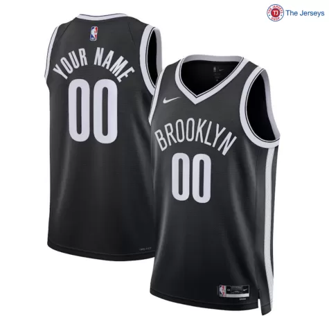 Men's Brooklyn Nets Custom Black Swingman Jersey - Icon Edition - thejerseys