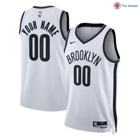 Men's Brooklyn Nets Custom White Swingman Jersey - Association Edition - thejerseys