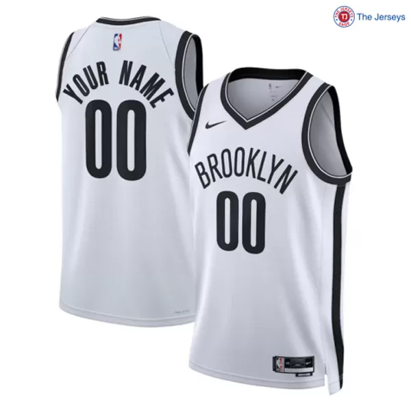 Men's Brooklyn Nets Custom White Swingman Jersey - Association Edition - thejerseys