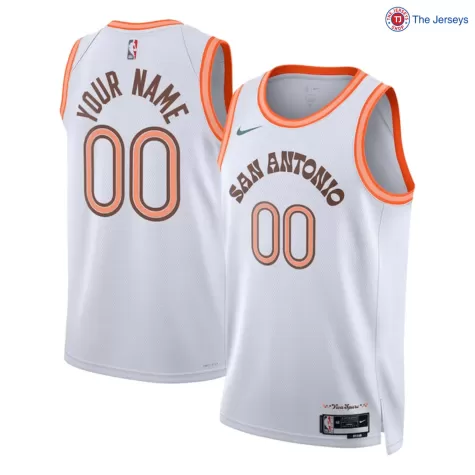 Men's San Antonio Spurs Custom White Swingman Jersey 2023/24 - City Edition - thejerseys