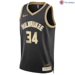 Men's Milwaukee Bucks Giannis Antetokounmpo #34 Black Select Series Swingman Jersey 2024 - thejerseys