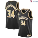 Men's Milwaukee Bucks Giannis Antetokounmpo #34 Black Select Series Swingman Jersey 2024 - thejerseys