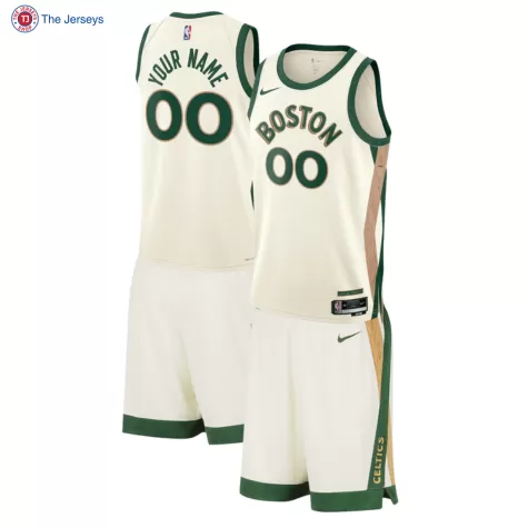 Men's Boston Celtics Custom White Swingman Uniform 2023/24 - City Edition - thejerseys