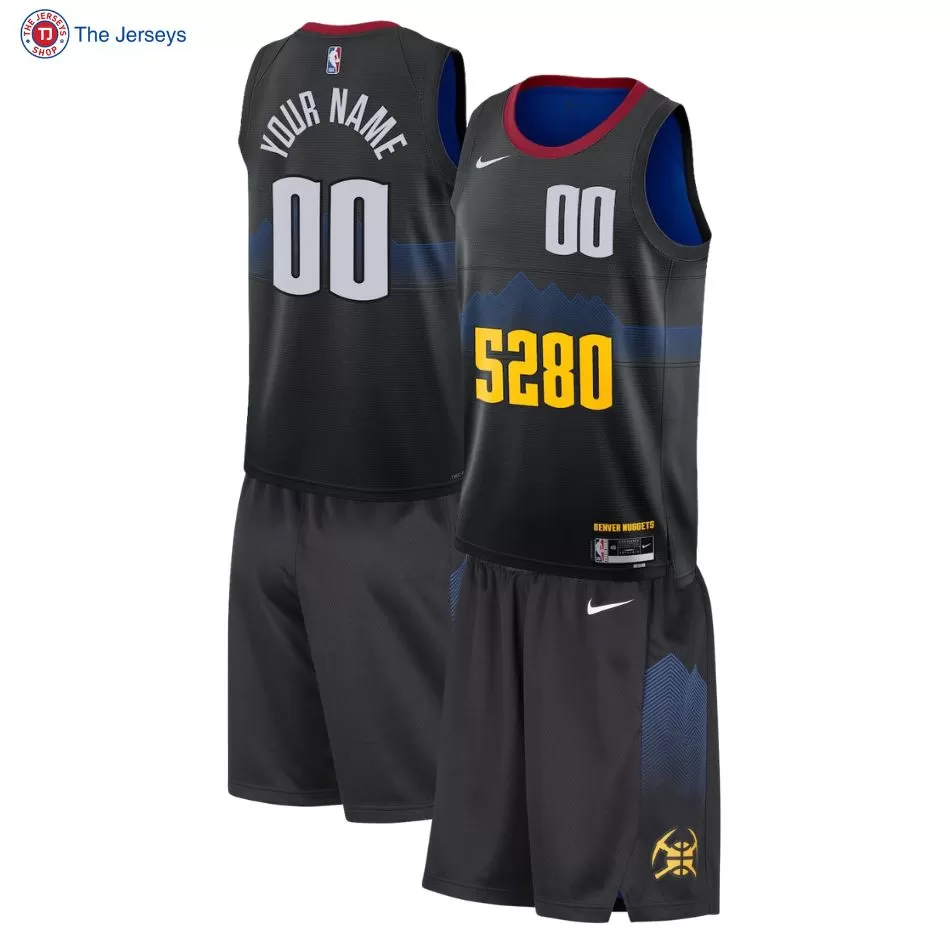Men's Denver Nuggets Custom Black Swingman Uniform 2023/24 - City Edition - thejerseys