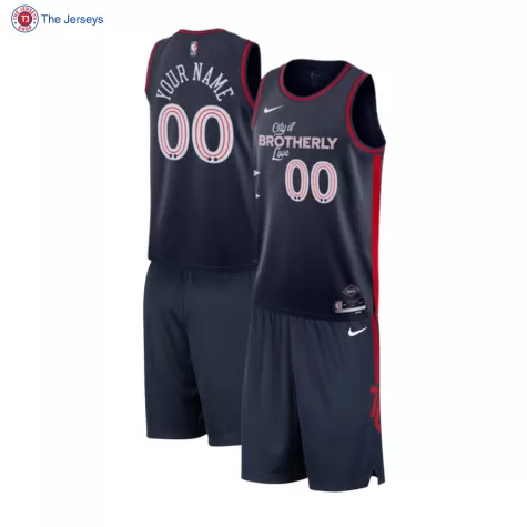 Men's Philadelphia 76ers Custom Navy Swingman Uniform 2023/24 - City Edition - thejerseys