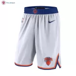 Men's New York Knicks White Swingman Basketball Shorts - Association Edition - thejerseys